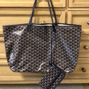 Goyard St. Louis gm navy blue tote